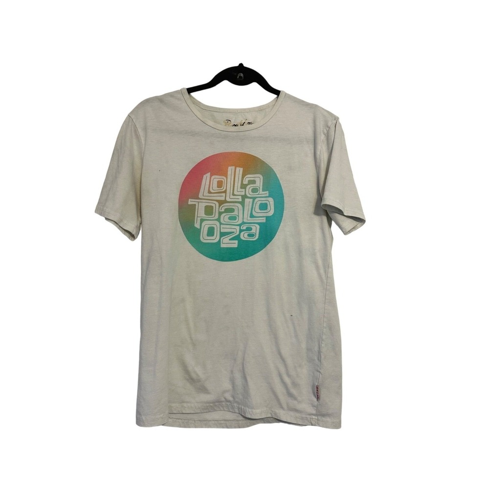 BKLYN Lollapalooza 2016 Festival T-Shirt Mens Medium White Graphic Lineup Tee